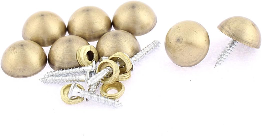 8pcs 18.5mm Quality Parts Dia Metal Semicircle Glass Mirror Screw Nail Decor Bronze Tone Model:31as618qo599
