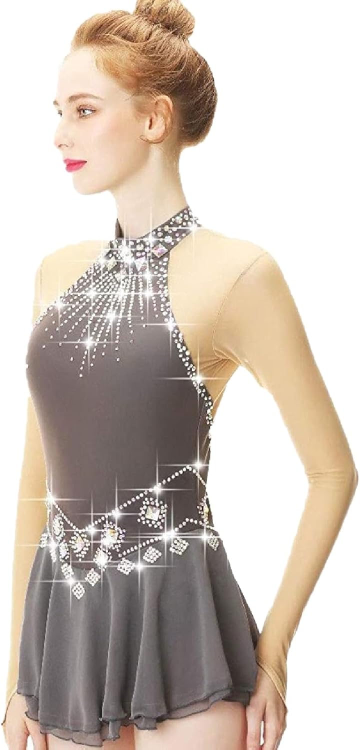 Figure Skating Clothing for Women Girls Roller Ice Skating Dress High Elastic Skating Outfit