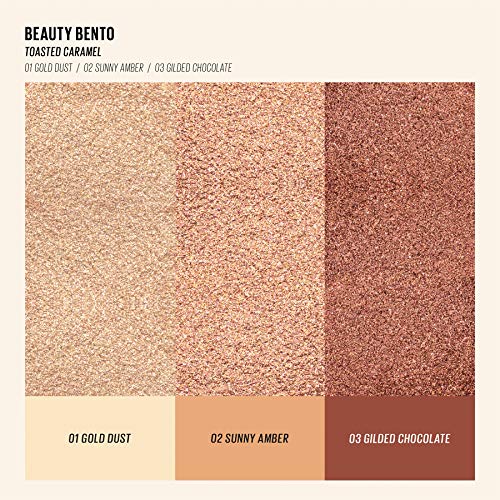 Kaja Eye Bento Collection - Bouncy Eyeshadow Trio | Gilded Bronze Tones, Travel Size, 03 Toasted Caramel, 2019 Allure Best Of Beauty Award, 0.03 Oz #TOP2