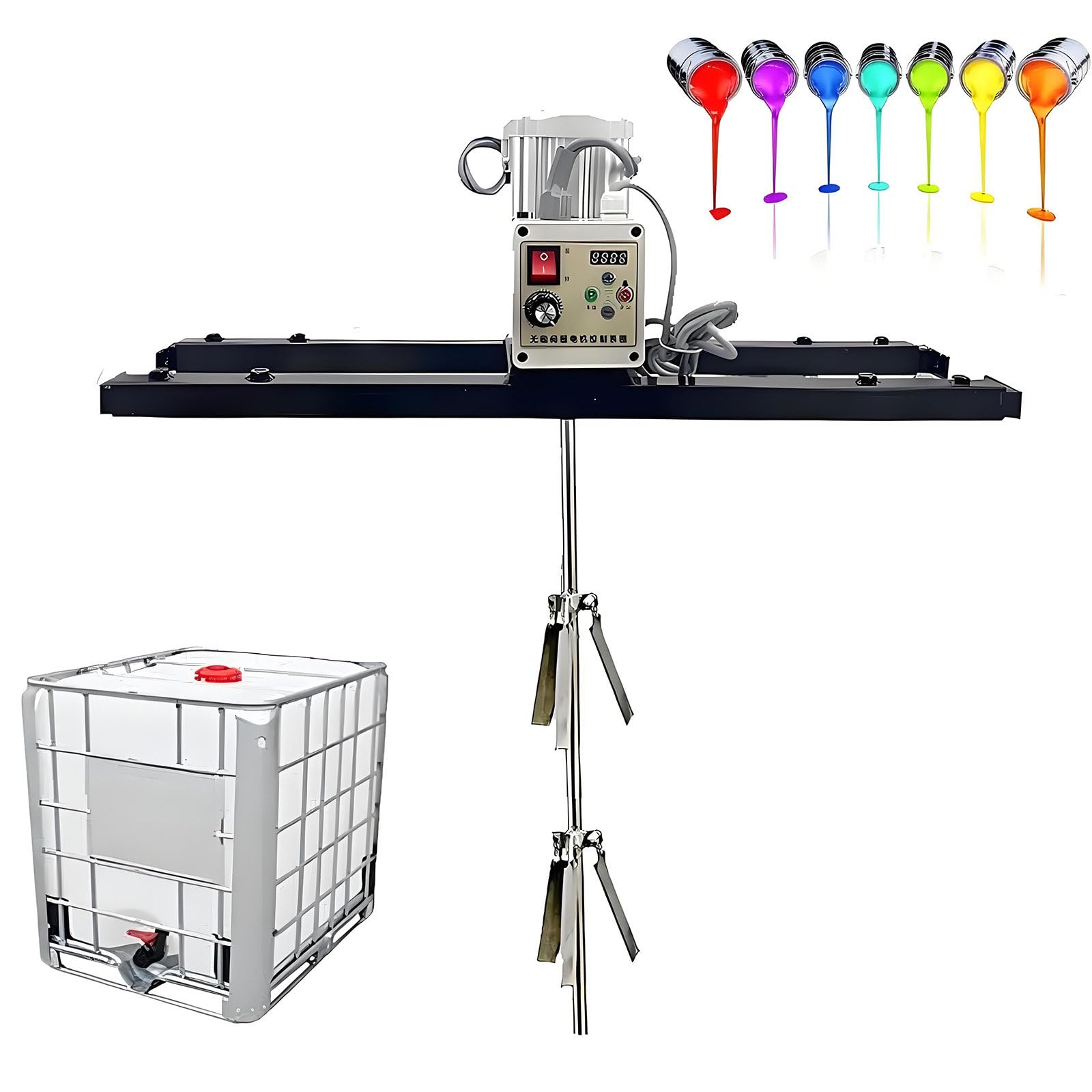 IBC Electric Agitato, Commercial 1 Ton Paint Stirring Machine, Electric Tank Mixer Machine, Folding Propeller, with Support Hanger, for Paint Coating Viscous Liquid Ink Dissolver Agitator TypeA