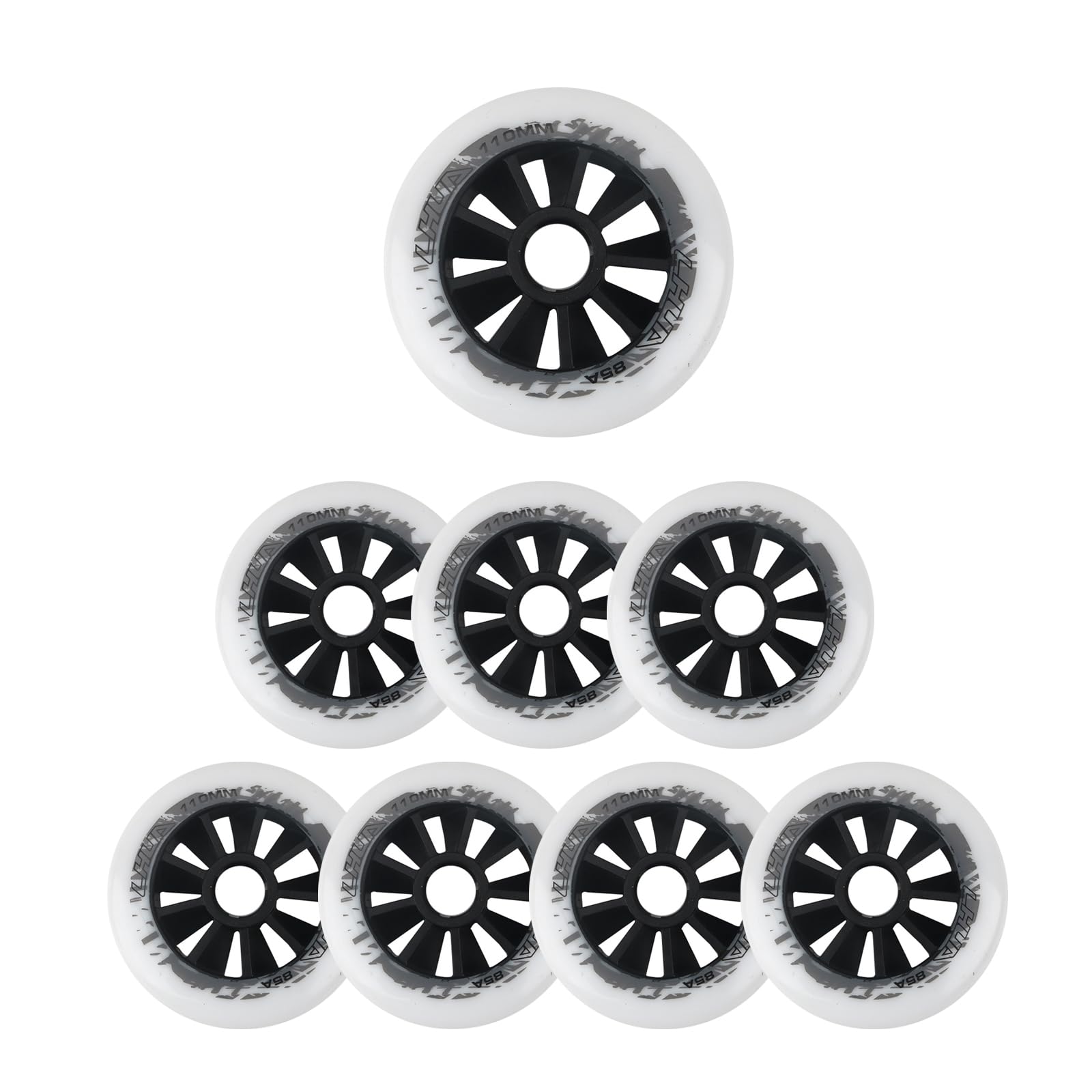 Generico Rotelle per Pattini in Linea Esterno Interno Ruote di Ricambio per Pattinaggio di velocità in Linea Professionali da 90 mm, 100 mm E 110 mm, Durezza della Gomma PU 85A