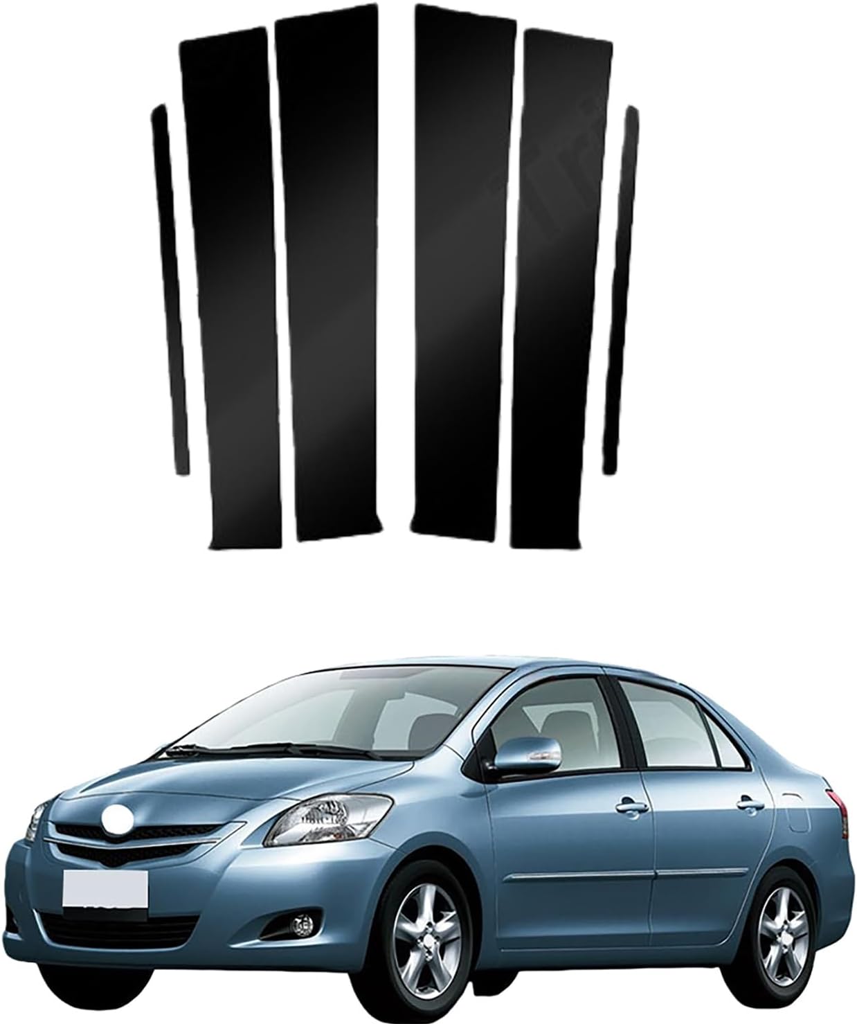 Car Window Pillar Post Trim for Toyota Vios Batman NCP93 2008 2009 2010 2011 2012 2013,Pre-Cut Door Pillar Moldings Covers,B Pillars Post Anti-Collision Cover Trim Sticker