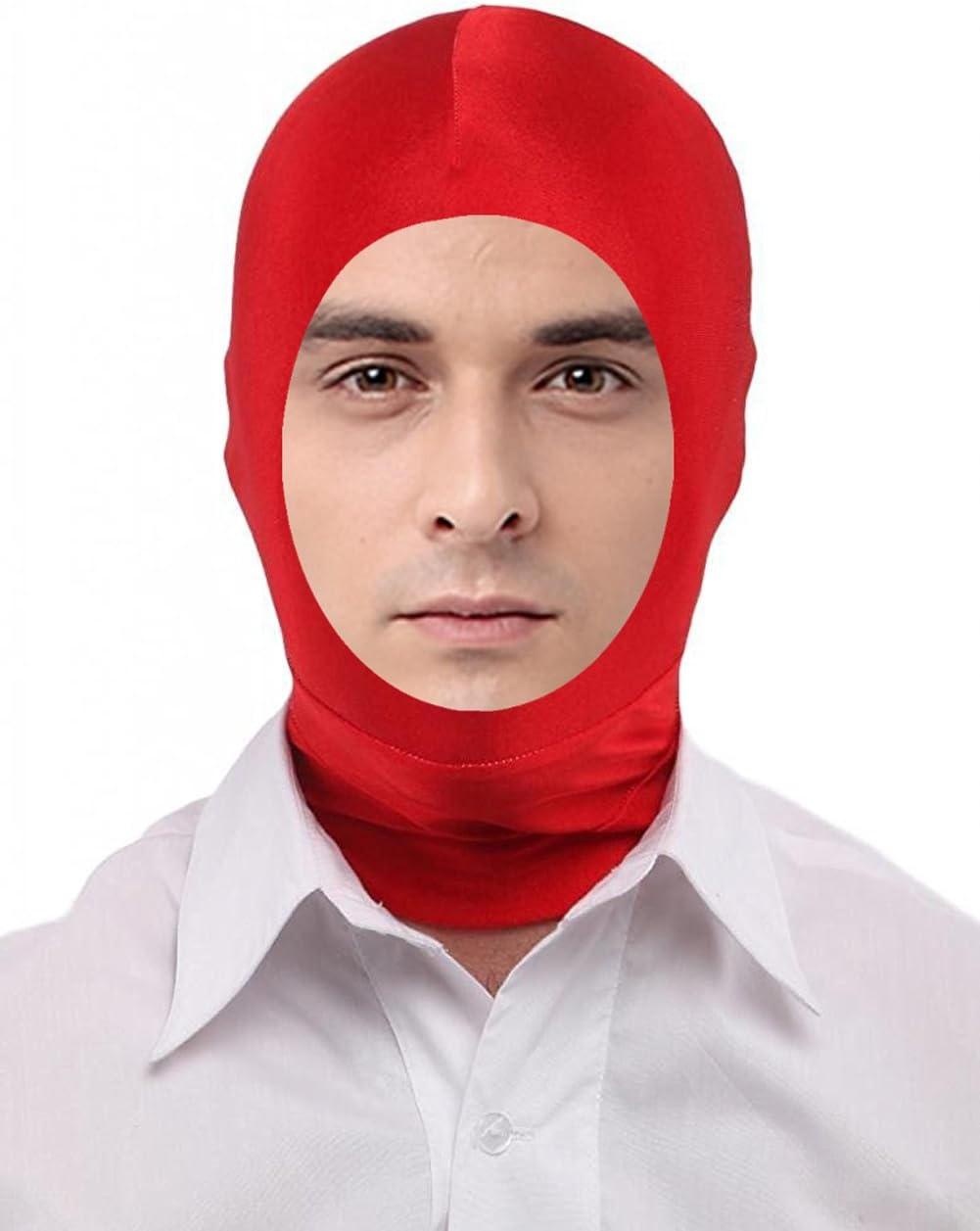 Seeksmile Unisex Spandex Zentai Hood Mask for Halloween Cosplay Costume Hood Open Face Faceless Mask