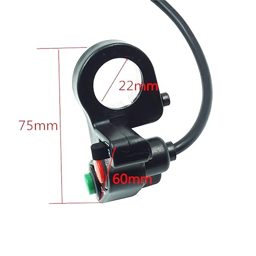 Miniatura 2 de Rayana Interruptor de manillar de motocicleta de 78 pulgadas de 0.866 in con función de bocina de faro delantero 3 en 1luz de señal de girobotón de