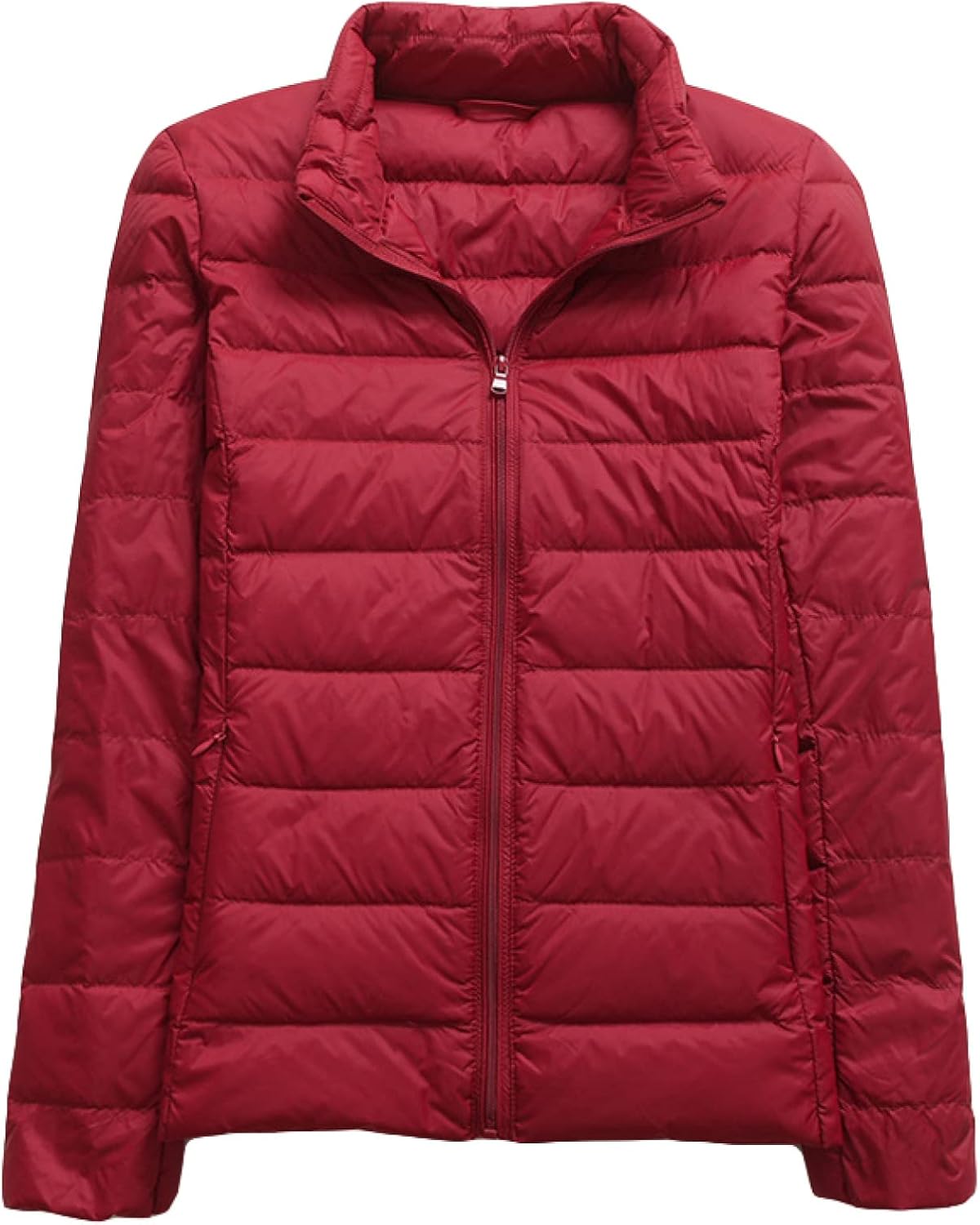 ダウンジャケット レディース ウルトラライト ダウン コート 軽量 防風 防寒 ライトダウン アウター 長袖 スタンドカラー ファスナー付き ショート丈 暖かい 登山 かわいい アウトドア 秋冬 いいスタイル