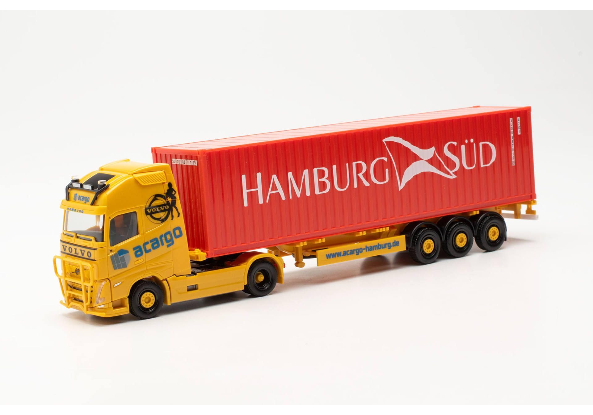 Herpa 316347 | Volvo FH GL. XL 2020 | Paranco a Sella per Container | Acargo/HH Süd | 1:87