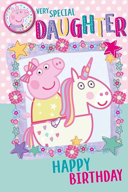 Official Peppa Pig Daughter Birthday Card - Birthday Badge Card - Very Special Daughter