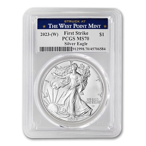 Miniatura 2 de 2023 (W) 1 oz American Silver Eagle Coin MS-70 (First Strike - Struck at The West Point Mint) $1 PCGS MS70