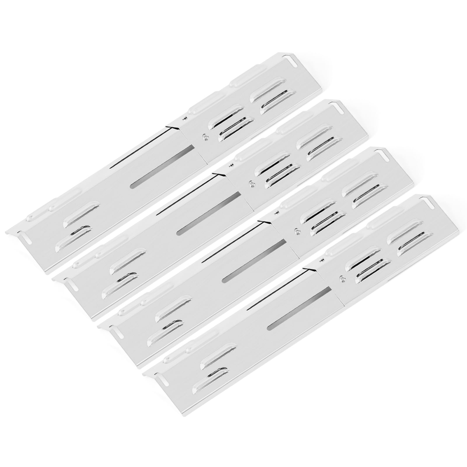 COGRICHBF Universal Edelstahl Brennerabdeckung für Landmann Triton, die meisten Gasgrill, Einstellbare 29 bis 43cm Heizplatte für Charbroil, Landmann, Enders, Taino, Barbecook, Proficook, 3 Stück