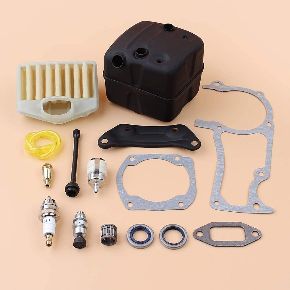 Silenziatore di Scarico Guarnizione Motore Filtro Aria Kit paraolio Compatibile con Husqvarna 365362372371 Ricambi Motosega