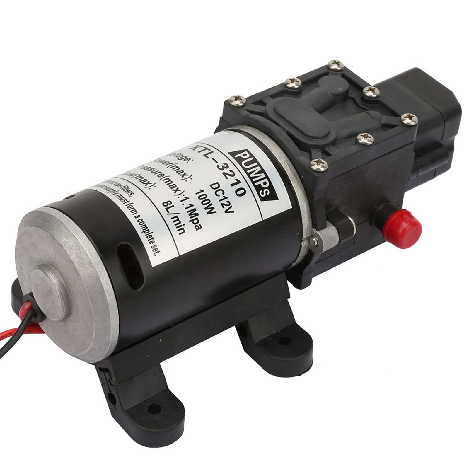 3210YA 12 100 Pompa Acqua a Membrana, Pompa Acqua Autoadescante da 100 W con Pressostato, Pompa a Membrana Elettrica per Attrezzature Industriali