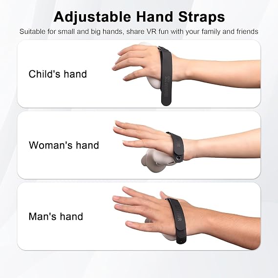 UPOK Controller Grips Accessories for Meta Quest 3/Quest 3s Christmas, Adjustbale Hand Straps Fit Adult/Kids Use | Silicone Non-Slip Solid Controller Grip Shell Enhance Comfort (Not for Charging Dock)
