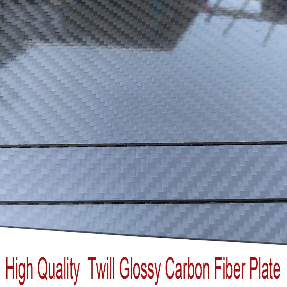 100% 3K Carbon Fiber Laminated Sheet Plain Weave Glossy Finish - Carbon - View #11