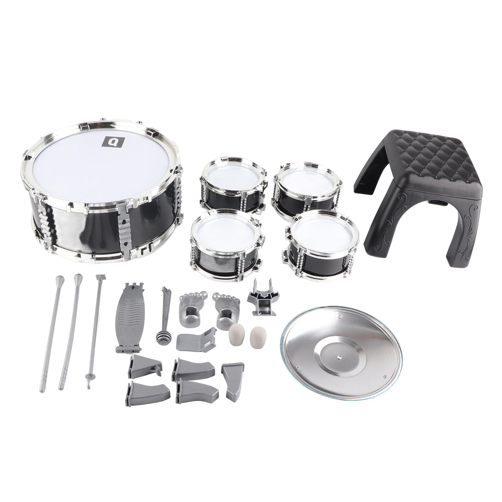Set di Batteria per Principianti Strumento Musicale Divertente per Bambini, Include Bacchette e Piatti, 22,8 X 19,7 X 10,4 Pollici (#1)