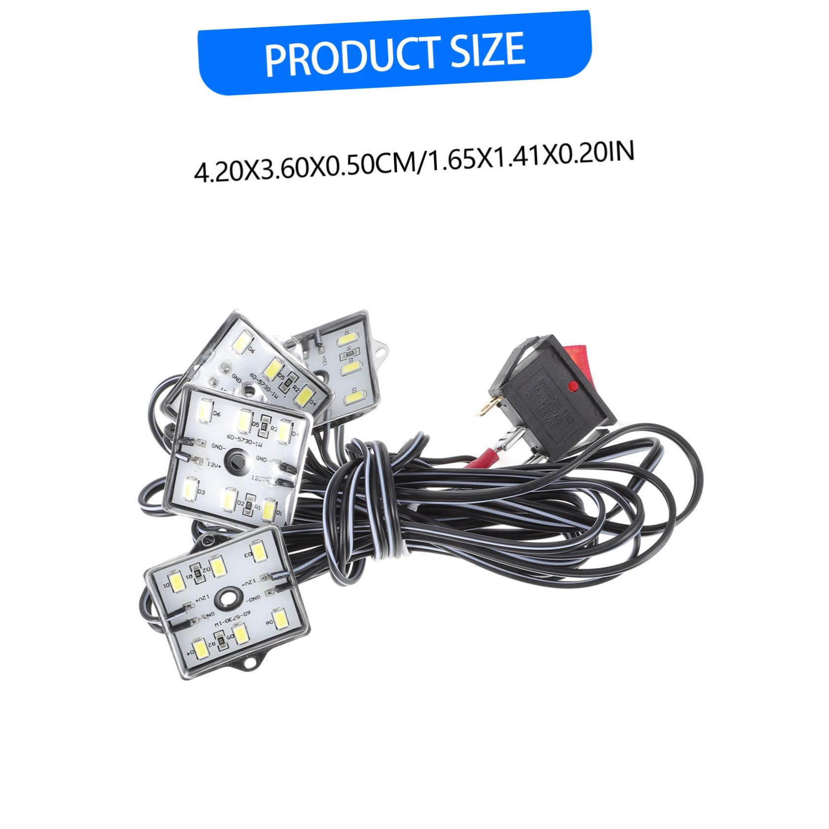 PLAFOPE Luz Interior para Coche 12v 48 LED Luz Fría de Hierro Abs
