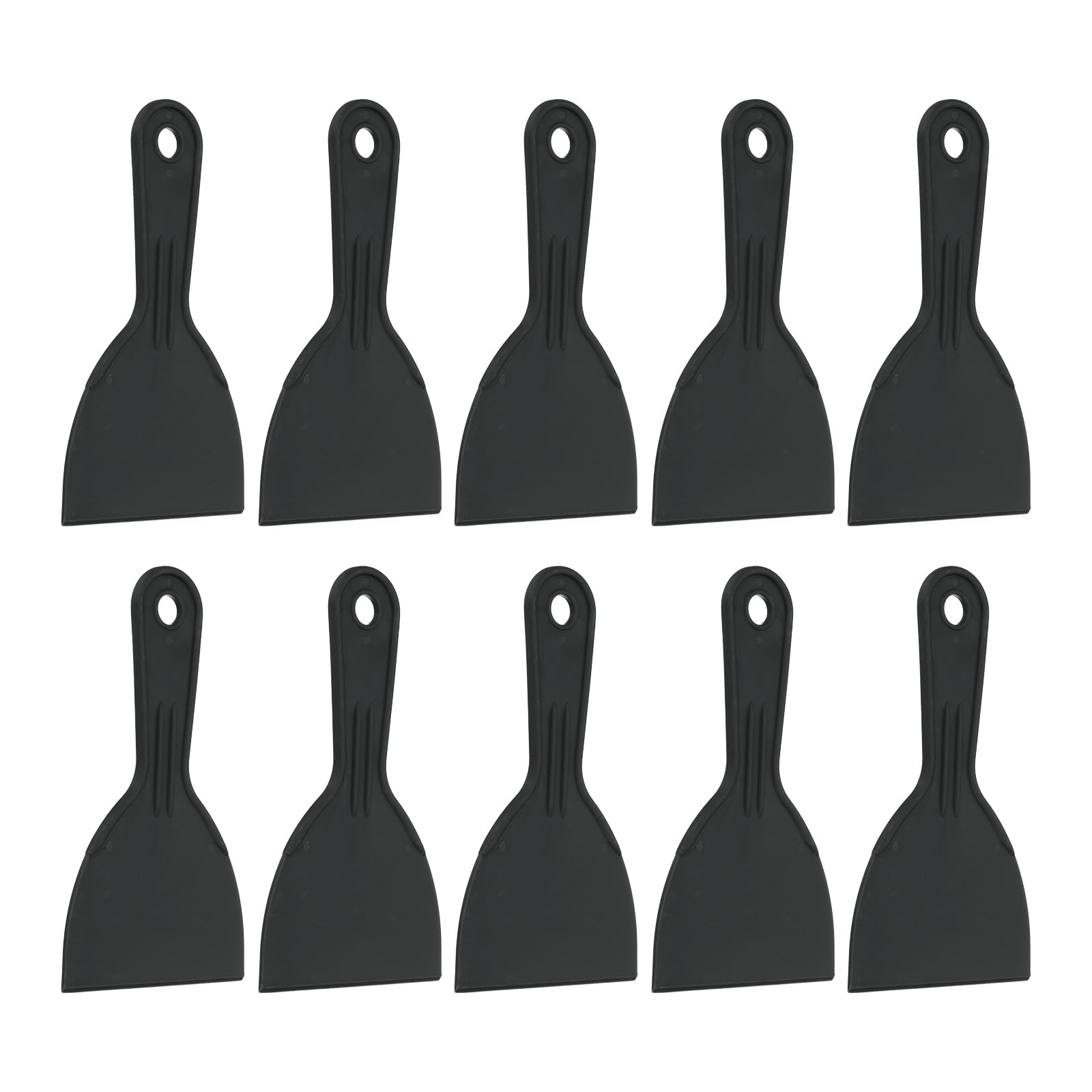 sourcing map 10pcs Putty Knife Scraper 4" Width Flexible Plastic Putty Knife Paint Scraper Tool for Taping Drywall Spreading Painting Wall Scratching Black