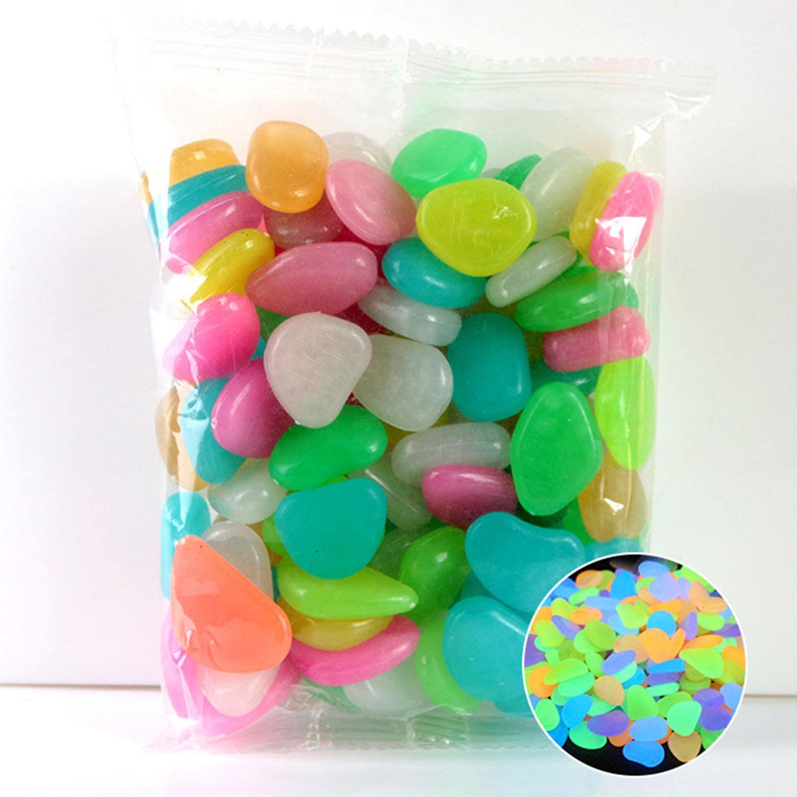 Luminous Pebbles Glow Stones Rocks for Walkways Decor Mixed Color 100Pcs | Home & Garden | Yard, Garden & Outdoor Living | Garden D?©Cor | Decorative Stepping Stones-image-39