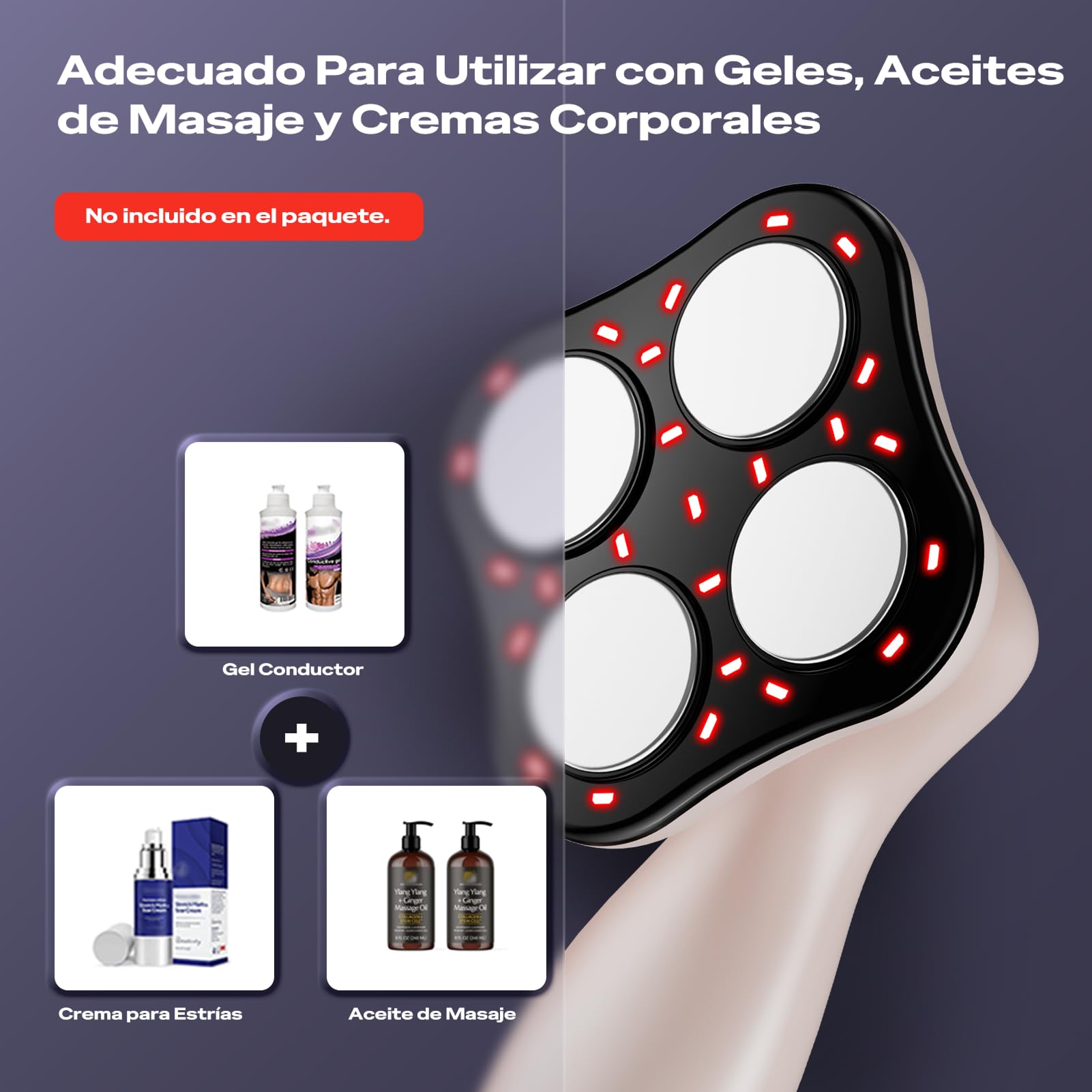 Masajeador Anticelulítico Profesional, 3 en 1 Masajeador Anticelulítico Eléctrico Unisex para Cintura, Vientre, Brazos, Glúteos y Piernas (Oro Rosa)