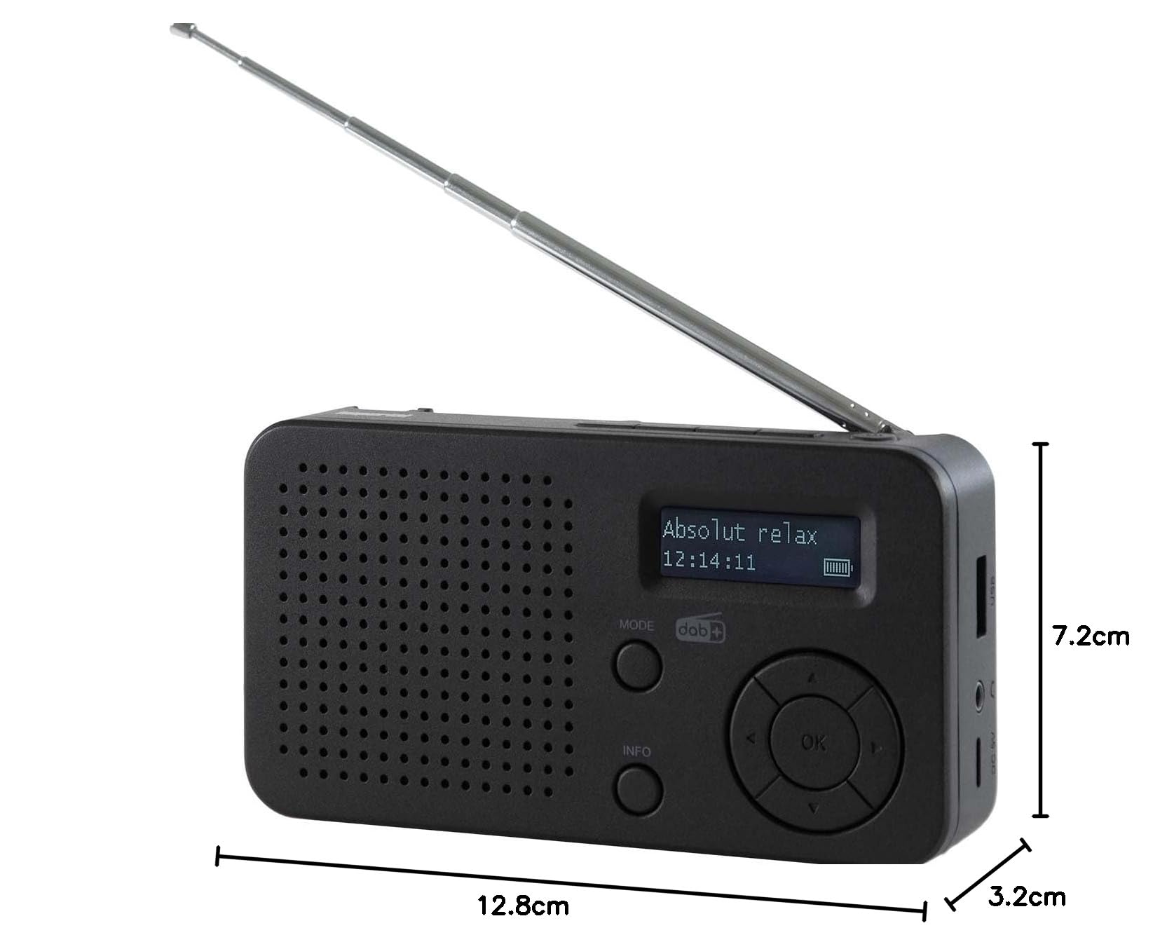 DABMAN 17 radio portátil DAB+/FM con Bluetooth negro