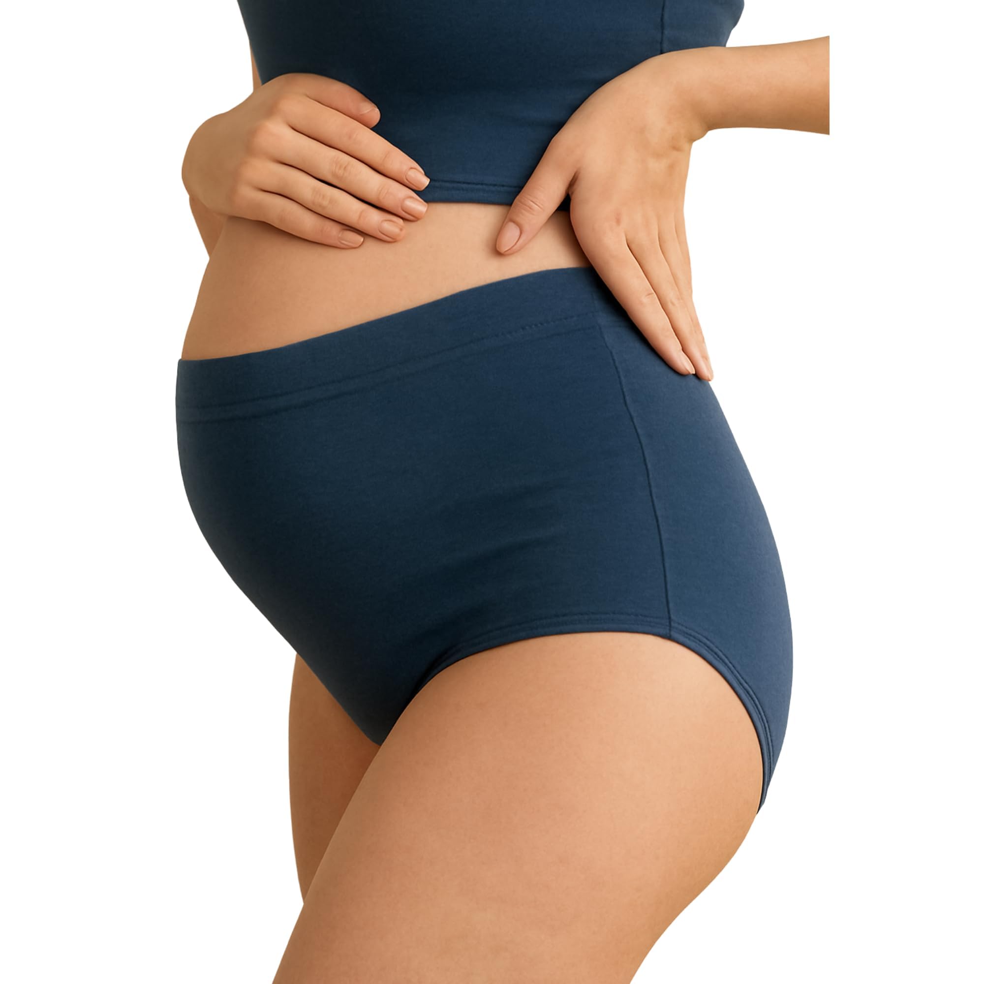 Pregnancy Underwear for Women | High Waist Maternity Panties Over Bump Briefs | Soft Cotton Stretch Pregnancy & Postpartum Underwear | Breathable Full Coverage Belly Support-image-8