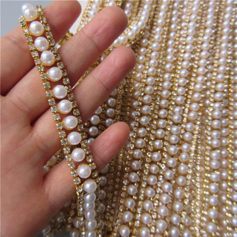 Amazon.com: 1 Yard Crystal Chain with Pearls and Diamonds  display picture 2