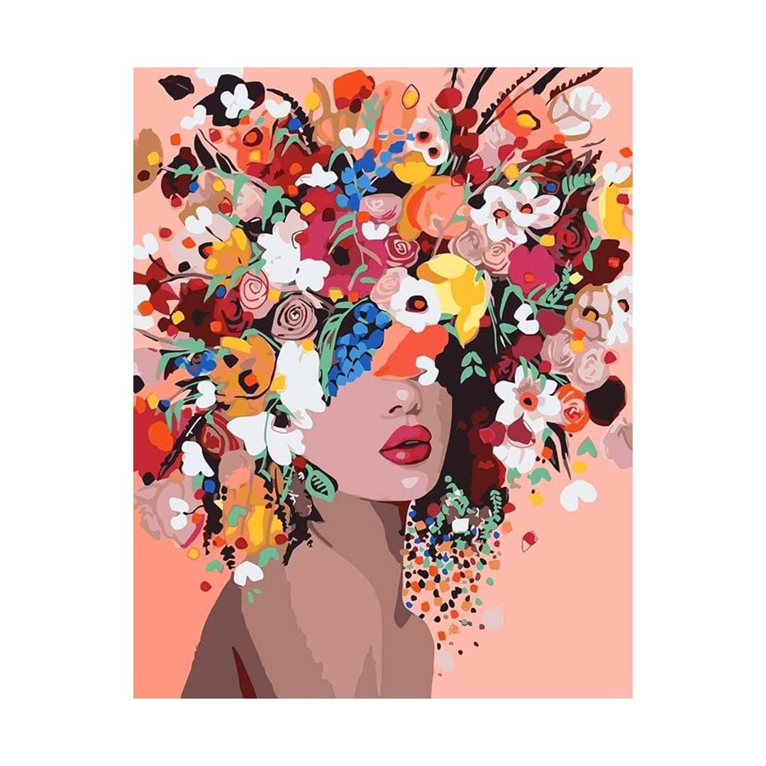 5D Diamond Painting by Number Kits Full Drill Rhinestone Embroidery Cross Stitch Pictures Arts Craft for Home Wall Decor,Flower Girl-11.8x15.8In-image-40