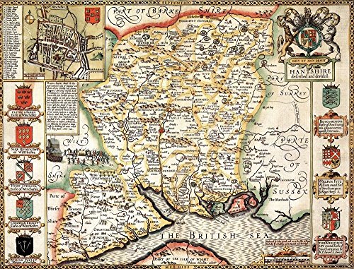 Puzzle Carte Historique du Hampshire 1000 pièces Map Marketing HAMP1