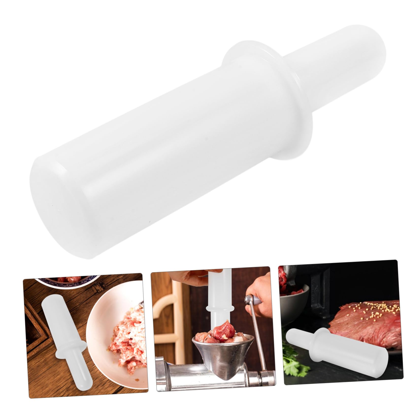 CONGARTENO Meat Grinder Cutting Rod Food Pusher Chopper Plunger Stick Tool Stomper Attachment Sausage Stuffer Mince Masher Tamper - White Plastic