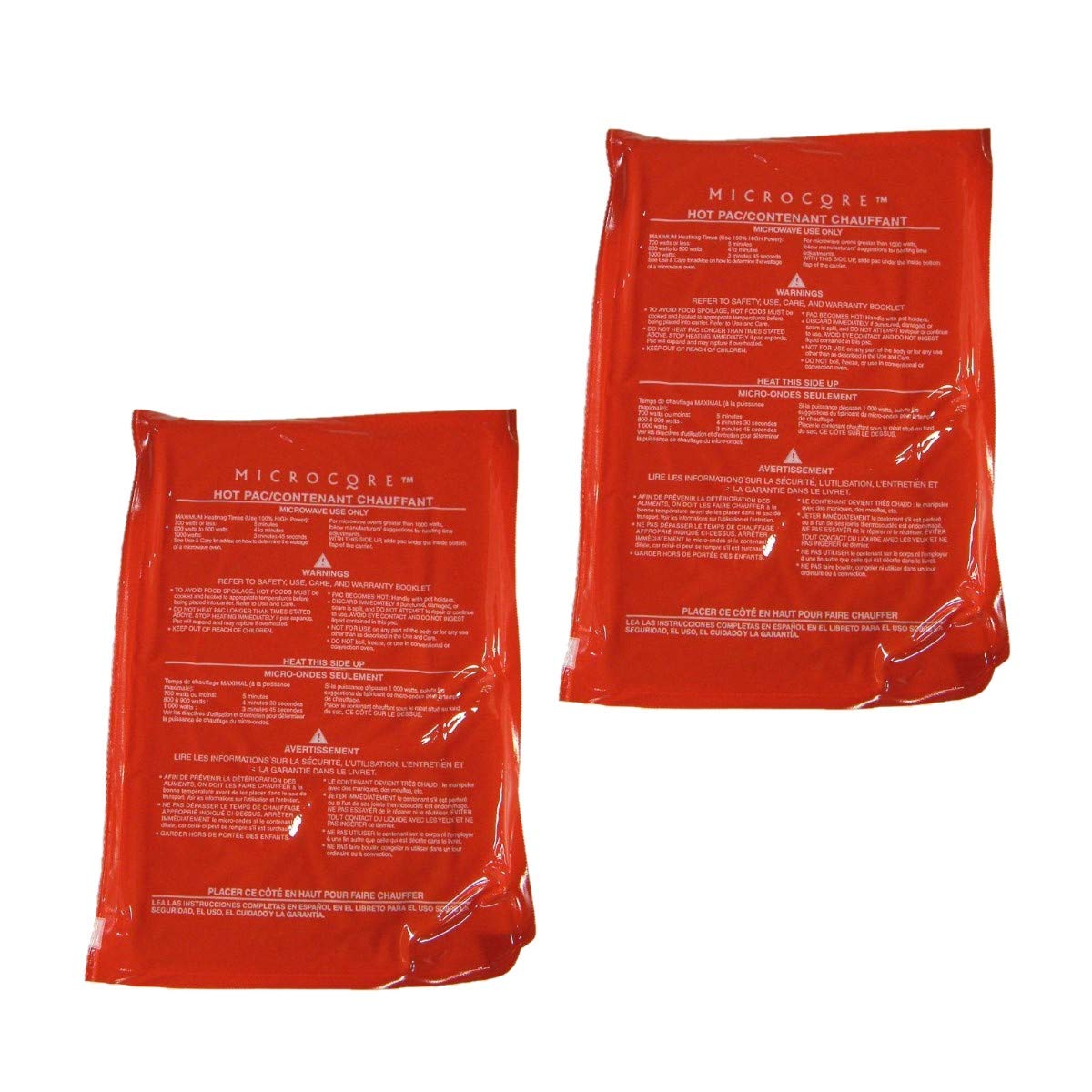 Sharplace Vesture 7" X 10" 2 Pack Microcore Replacement Hot Red Pack for Microwave Heating - Durable and Stays Hot for Several Hours