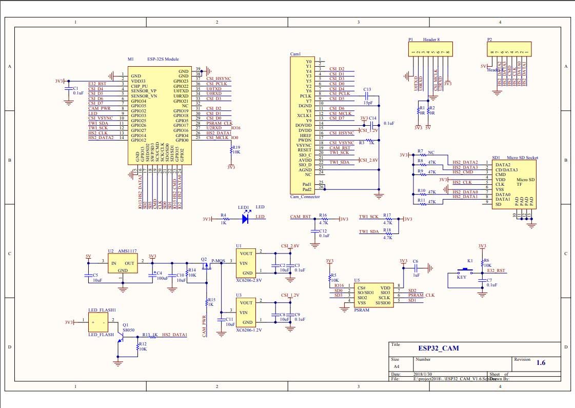 Lot de 3 modules de caméra ESP32-CAM WiFi Bluetooth Carte de développement ESP32 sans fil OV2640 avec fil de raccordement