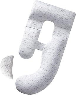 Pregnancy Pillows for Sleeping, Breathable Maternity Pillow with Removable Cover, Detachable G-Shape Full Body Pillows for Adults, Support for Head, Back, Legs, Belly, HIPS, Grey