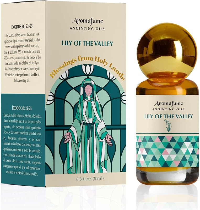 Lily of The Valley Anointing Oil, 9ml, Christian Gifts, Aromafume | Blessings from The Holy Lands | Blessed Olive Oil from Jerusalem with Biblical Spices | Holy Oils for Prayer and Protection