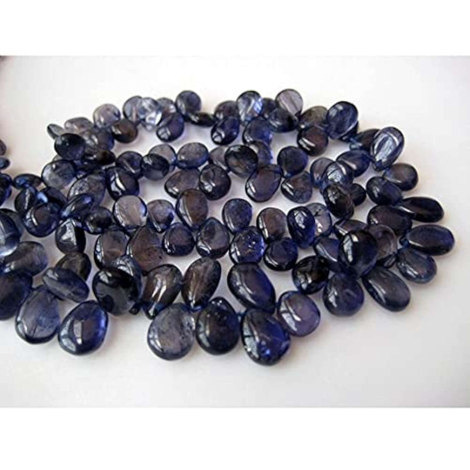 Perles briolettes iolite LKBEADS en poire de 6 à 9mm pour fabrication de collier