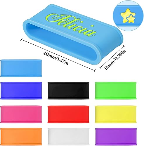 Miniatura 4 de 2 bandas de identificación personalizadas para pickleball pala, bandas de agarre de silicona para asegurar la cinta de agarre de pickleball,