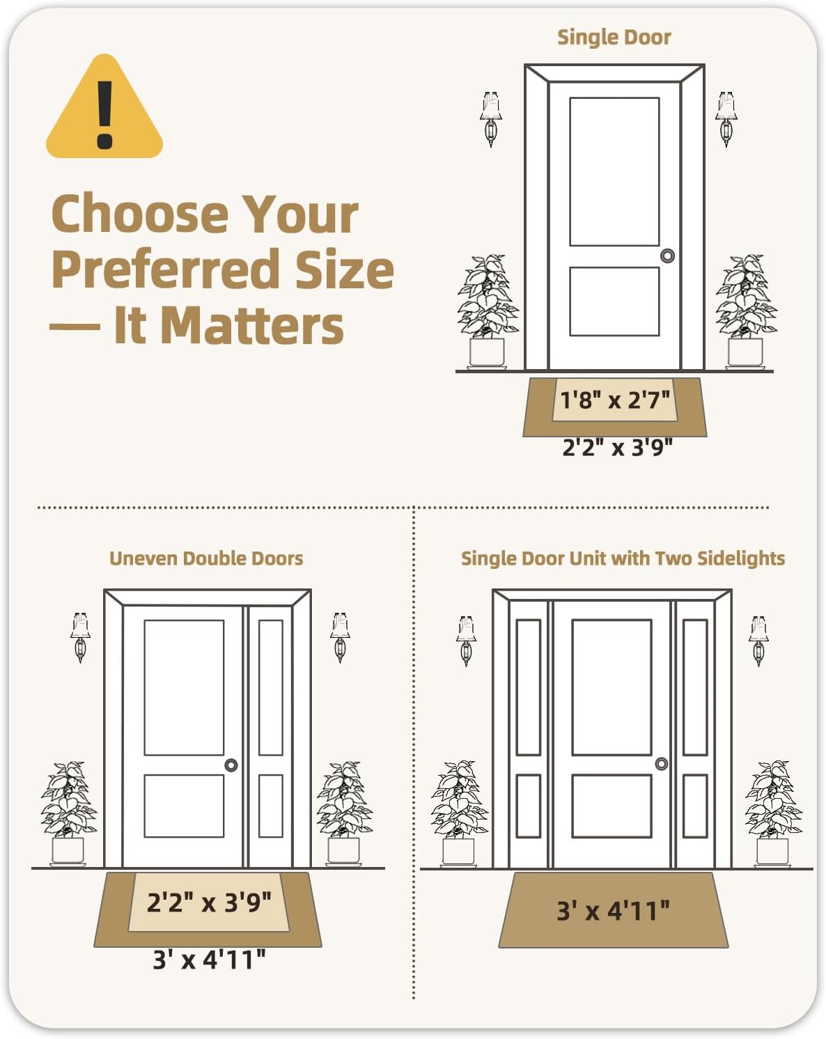 Color&Geometry Indoor Door Mat with Non Slip Latex Backed Soft, 26"x45", Thin Front Door Mat, Dirt Resist, Low Profile Easy Clean Entry Mats for Entryway, Inside Entrance, Floral Charm - Image 2