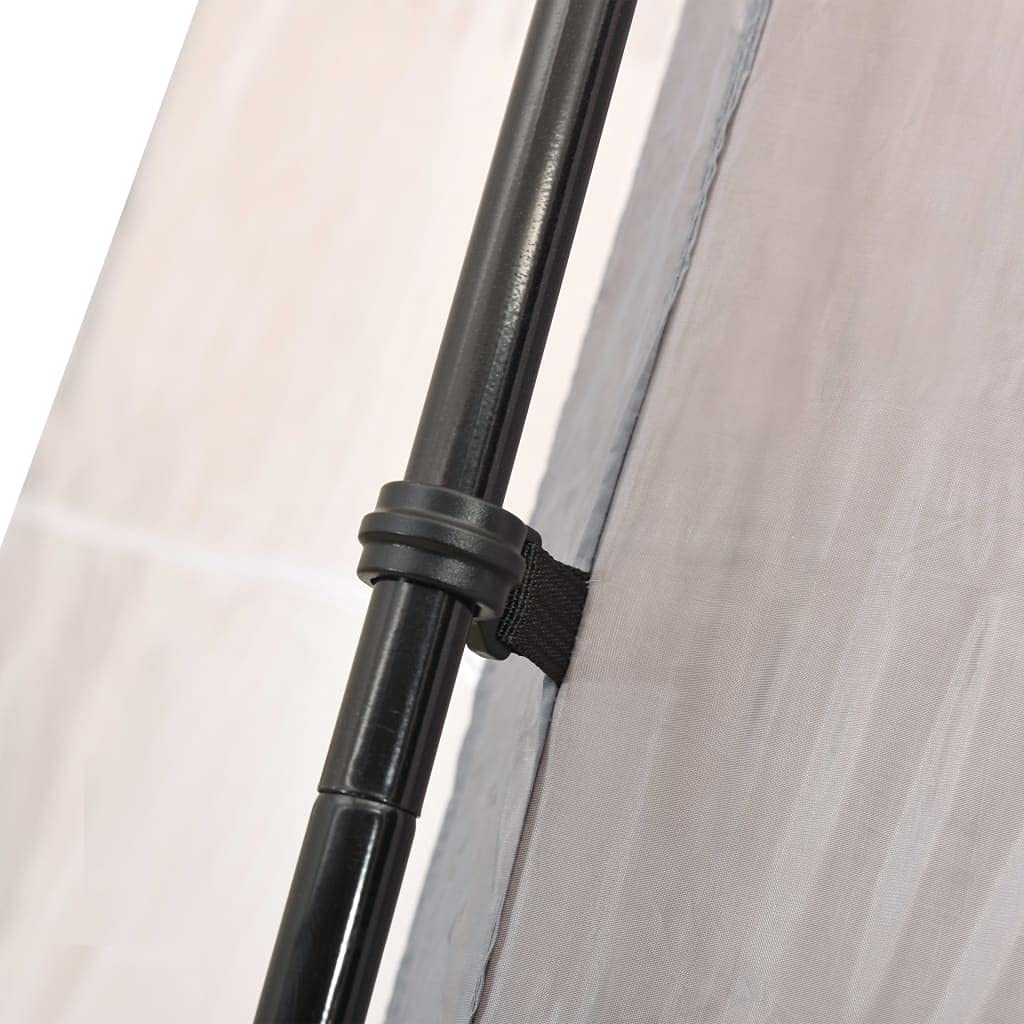 Tenda per piscina rotonda fino a 400 cm di diametro, gazebo con pareti laterali in rete, copertura in poliestere, grigio, 590 x 520 x 250 cm