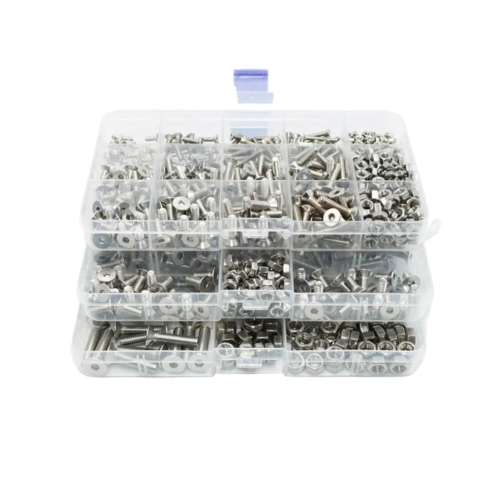Vis tête cylindrique et fraisée M6 avec écrous inox DIN7991 pour fixation Allen