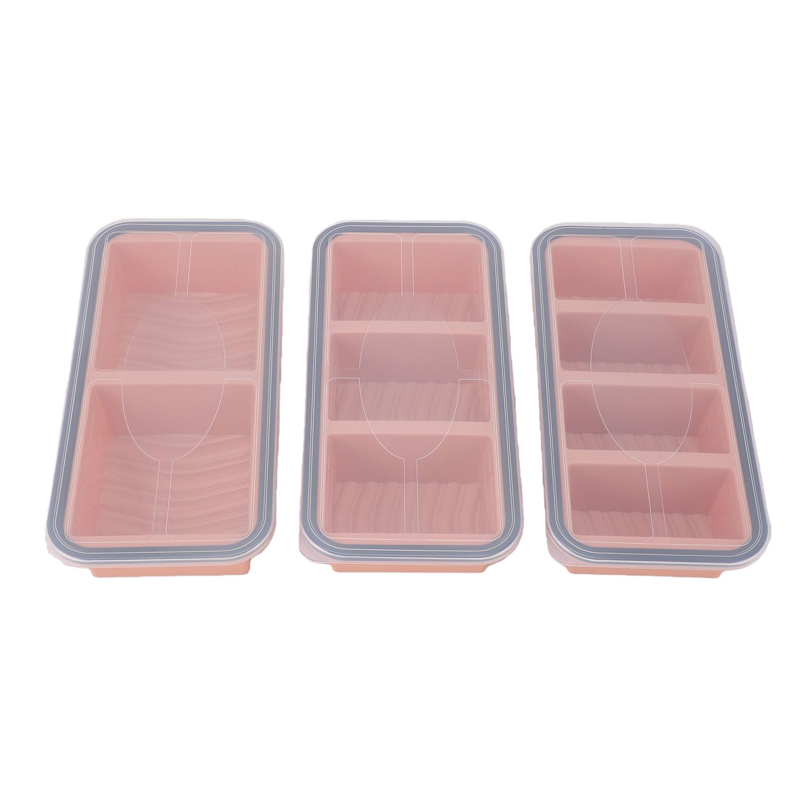 Yosoo Health Gear Set da 3 Vaschette per Ghiaccio in Silicone con (rosa
