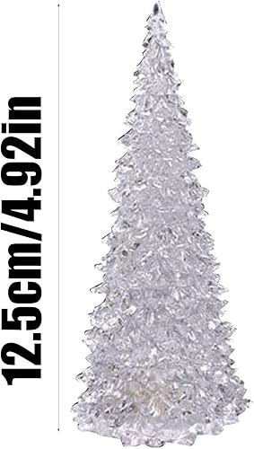 Miniatura 5 de Sayoc Paquete de 3 árboles de Navidad LED acrílicos azules, juego 2023 con 7 luces que cambian de color, perfecto para decoración navideña