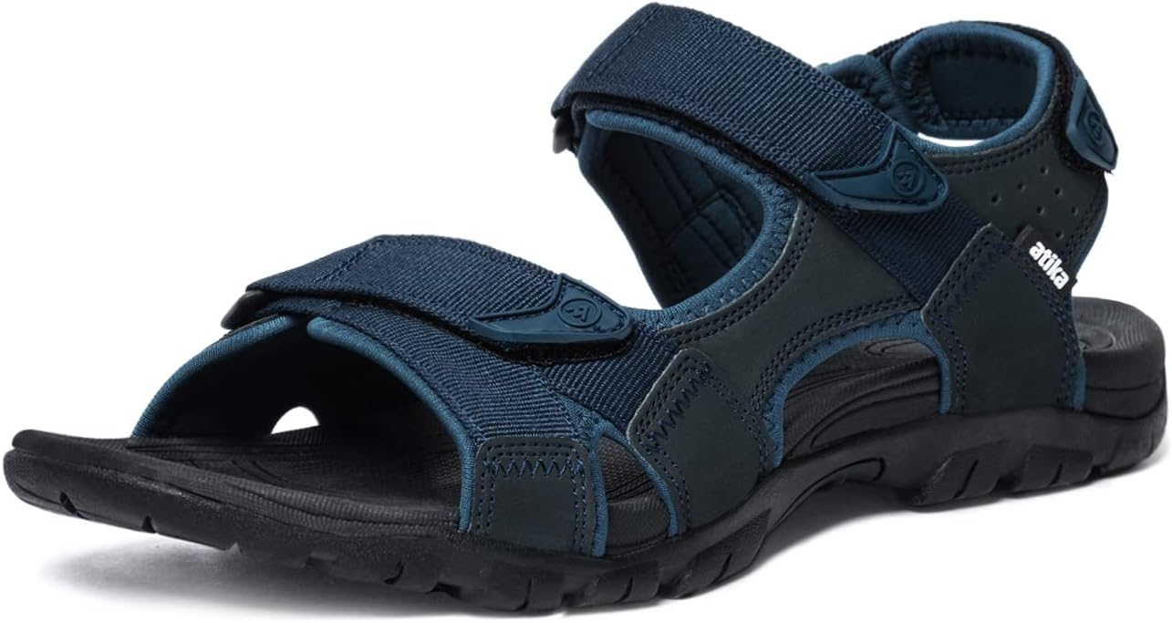 ATIKA Men's Outdoor Hiking Sandals, Open Toe Arch Support Strap Water