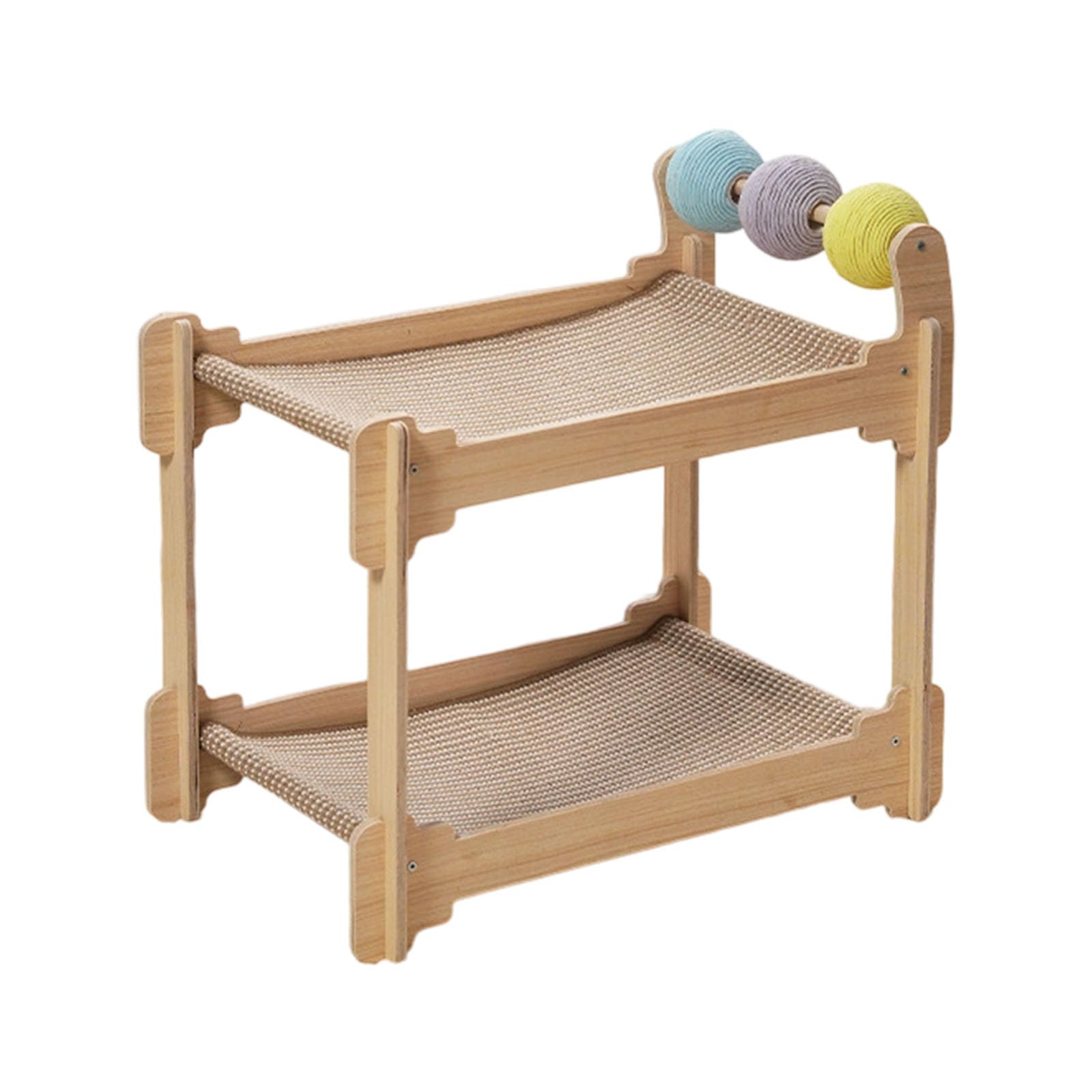 Lit pour chat résistant aux rayures avec tour en bois et griffoir sisal