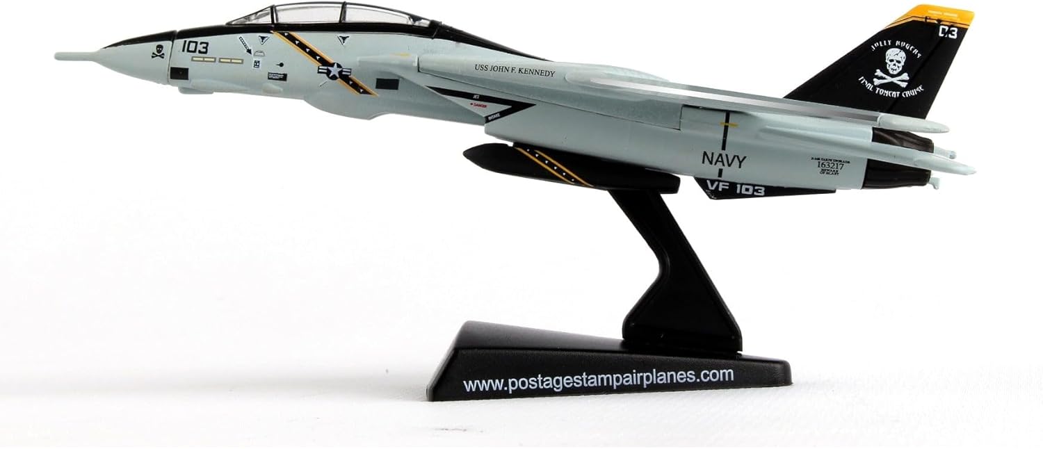 Daron F-14 Tomcat Jolly Rogers Die-Cast Model – 1:160 Scale Supersonic Fighter Jet Replica, VFA-103 Squadron, Highly Detailed, 4.75” Length x 2.875” Wingspan, Adult Collectible Ages 14+
