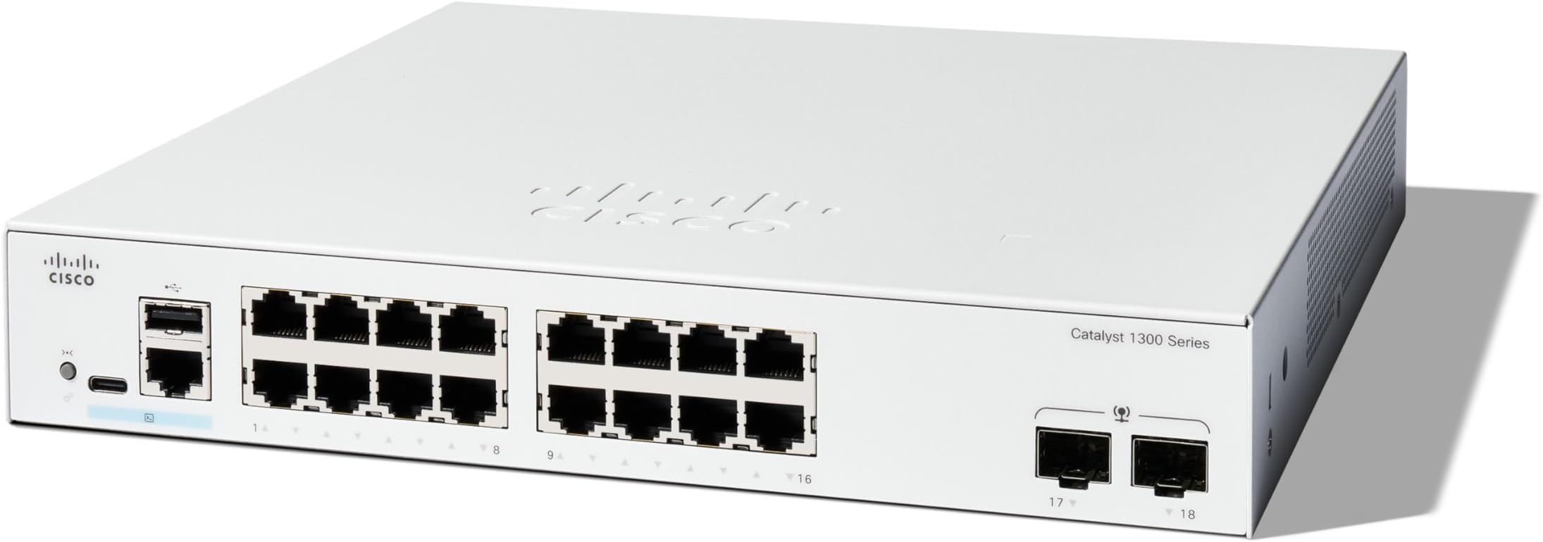 Catalyst 1300-16T-2G Managed Switch, 16 Port GE, 2x1GE SFP, Limited Lifetime Protection (C1300-16T-2G)
