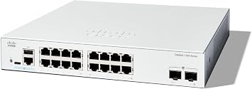 Cisco Catalyst 1300-16T-2G Managed Switch, 16 Port GE, 2x1GE SFP, Limited Lifetime Protection C1300-16T-2G