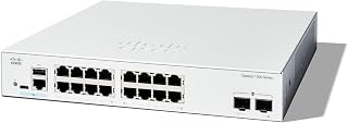 Cisco Catalyst 1300-16T-2G-Managed-Switch, 16-Port-GE, 2 x 1-GE-SFP, eingeschränkter Lebenszeitschutz (C1300-16T-2G)
