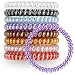 VEGOLS " Fluorescent Series" Fresh Version 1.96〃x 0.19〃High Toughness Spiral Telephone Hair Ties,8Pcs Telephone Wire Headband, 8 Colors Mixed Version of Colorful Hair accessories (Fluorescent Series)