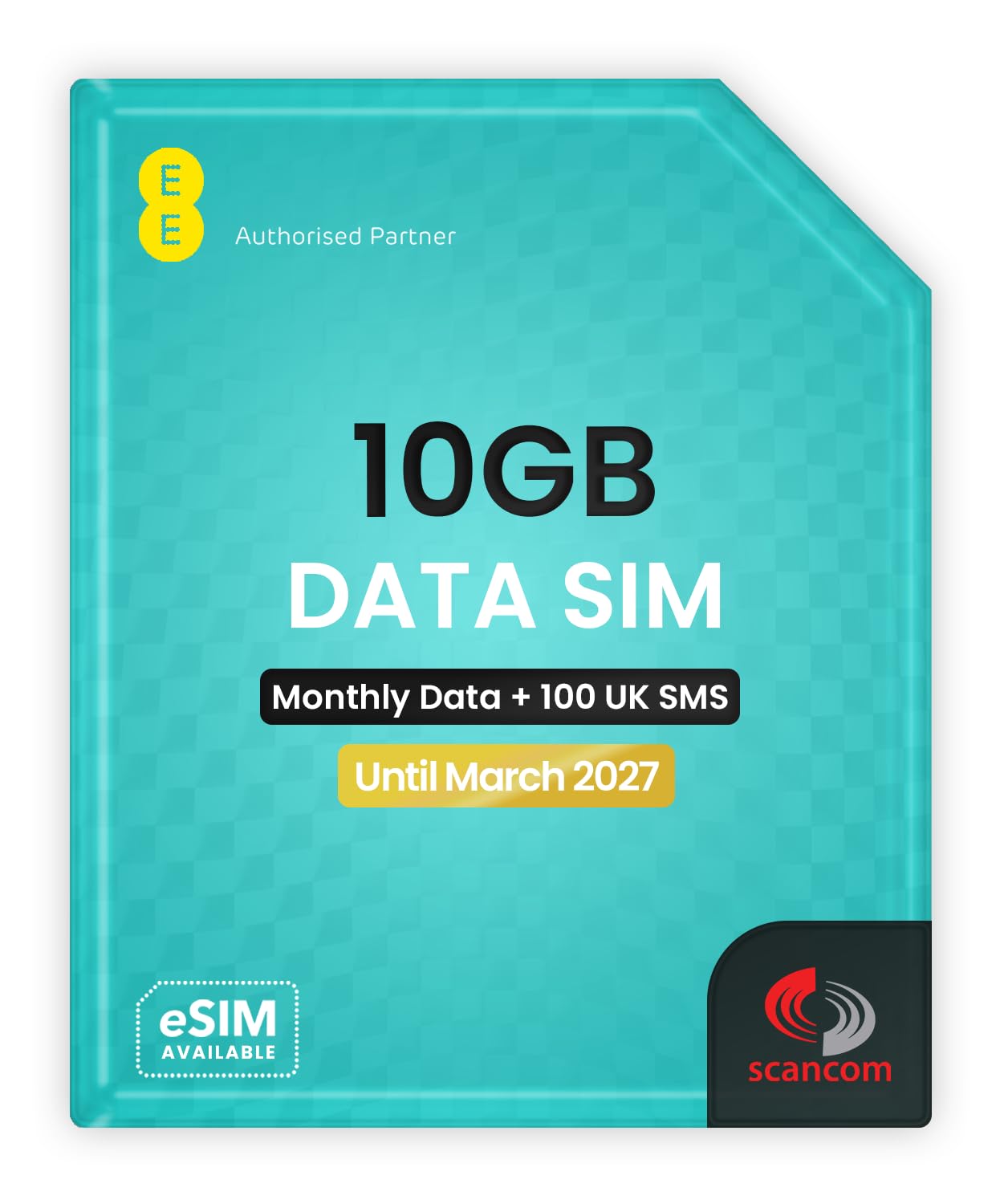 EE 10GB Data SIM + 100 monthly UK SMS - Uncapped 5G Speeds - Preloaded every month Until 8th MARCH 2027 - Plug & Play for Business Broadband, Routers & Phones