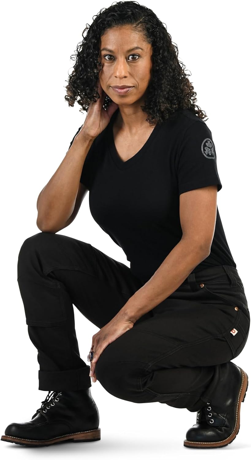 Dovetail Workwear GO to Stretch Canvas Pants for Women, Reinforced Knee, Tool Loop, Straight Leg Fit, Carbon Black - 29W x 30L
