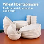 Supernal Wheat Straw Dinnerware Sets,Dinnerware Sets for 8, Dishwasher Safe,Unbreakable Dinnerware,Reusable Tableware Set,Beige Set 16pcs Plates, 8pcs Bowls, 8pcs Cups