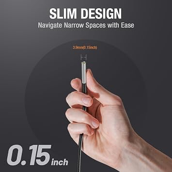 Teslong Endoscope Replacement Cable with Light, Single Lens Inspection Camera 3.9mm/0.15inch Waterproof Probe Compatible with NTS500, NTS300(3.3FT)